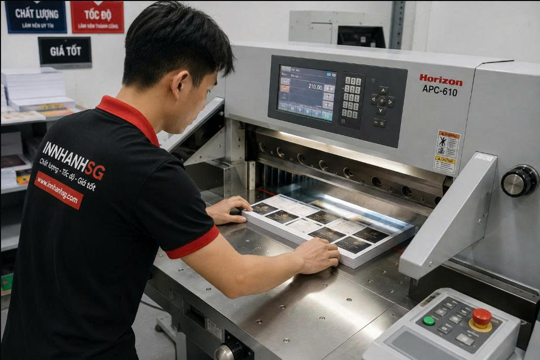 tư vấn in card visit in card visit lấy liền TP.HCM máy cắt card visit card visit bo góc đóng gói card visit