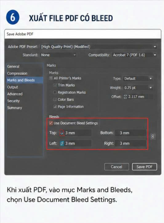 xuất PDF có bleed