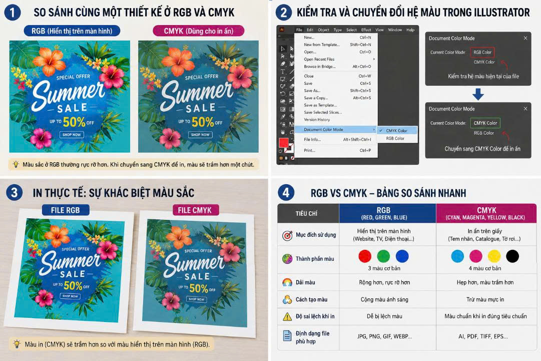 CMYK và RGB khác nhau như thế nào?